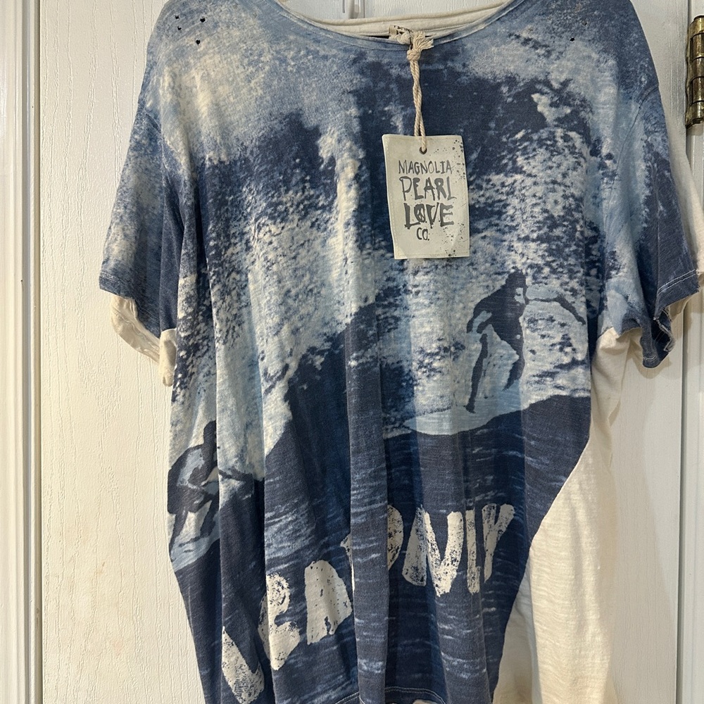 Magnolia Pearl Love Co. Blue Tie-Dye Graphic Tee